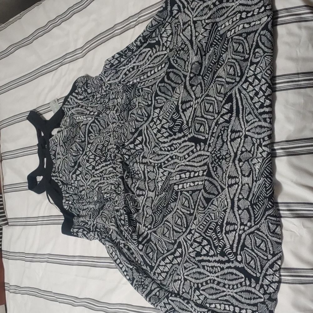 Aztec print halter neck dress
